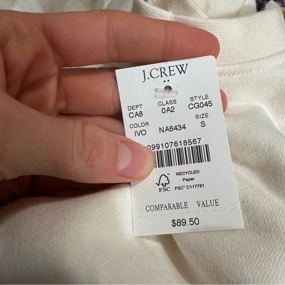 J crew ivory Button-shoulder pullover - Picture 4 of 4